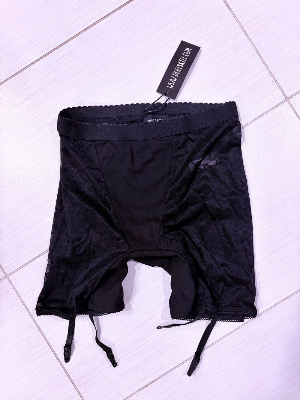 NWT Dolls Kill Current Mood Leave it Behind High Waist Garter Biker Shorts